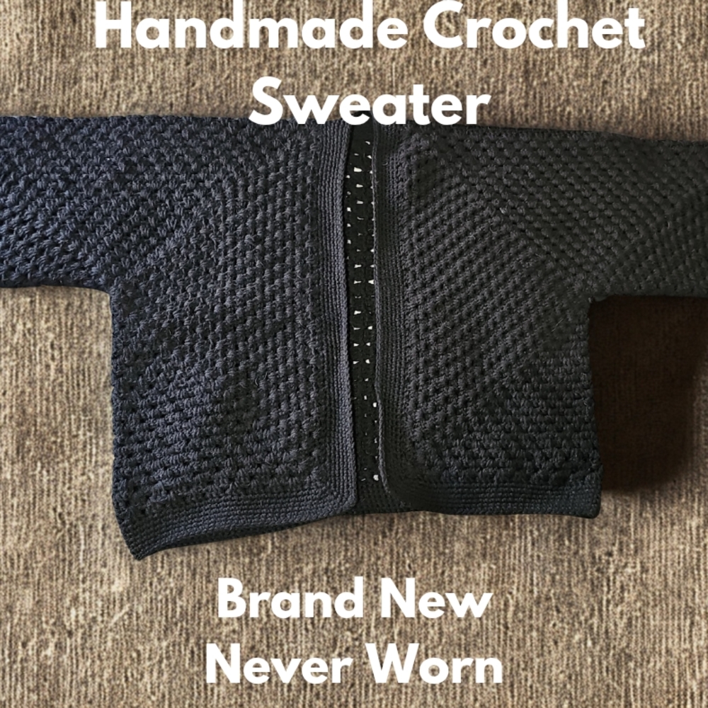 SOLD.......ON SALE! LIMITED TIME ONLY!!Handmade Black Crochet Sweater
